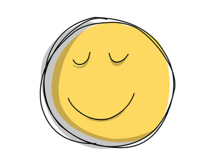 cute emoji emoticon with comfortable emotions illustration.eps