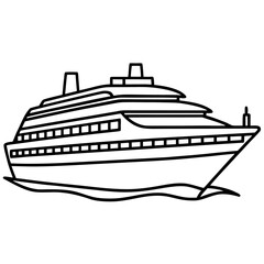 Obraz premium Luxury Cruise Liner Line Vector