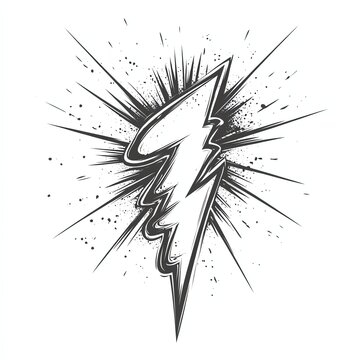 Thunder lightning Bolt doodle icon Hand drawn energy flash lightening Crayon sketch thunder vector Electric light power