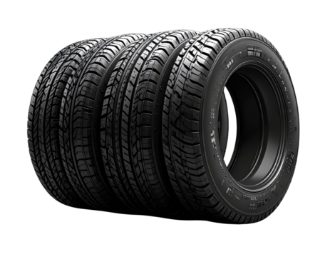 Automotive Tires Stack with High Detail PNG - Powered by Adobe
