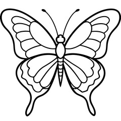 Minimalist Butterfly Outline Vector