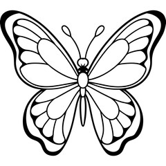 Minimalist Butterfly Outline Vector