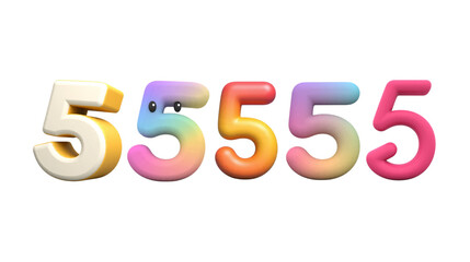 3D vector illustration of number 5