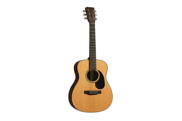 Acoustic guitar isolated on transparent background for music projects.