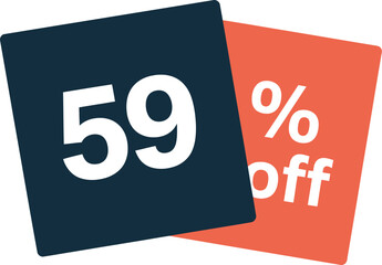 Squares showing fifty nine percent off promotion