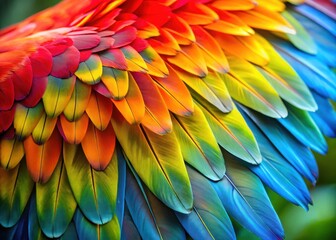 Fototapeta premium Colorful bird wing of Parrot with vibrant feathers and bright plumage