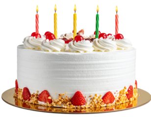 Big birthday cake cut out transparent isolated on white background ,PNG file 