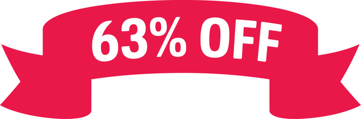 Sixty three percent off on a teal colored banner