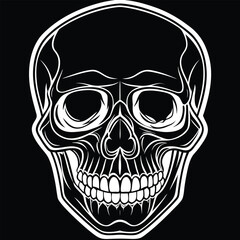 Fototapeta premium Detailed white skull illustration for design use