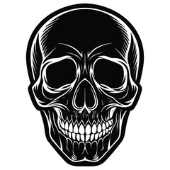 Obraz premium Detailed black skull illustration for design use