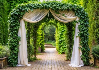 Draped Ivy Garland Archway Surrounds Decorative Entrance