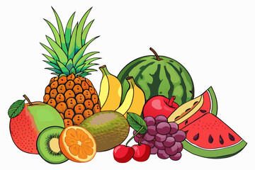 Tropical Fresh Fruit Collection - Vector Design 