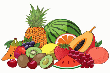 Tropical Fresh Fruit Collection - Vector Design 