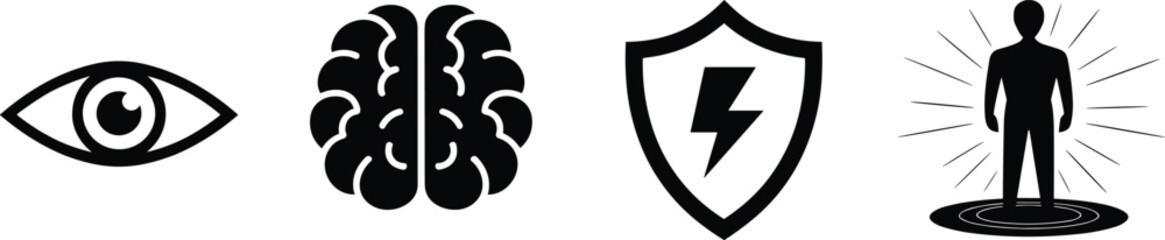 Abstract Icons Representing Vision, Brain, Protection, and Empowerment untitled