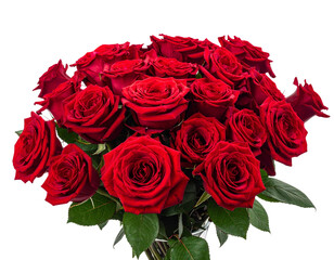 Obraz premium bouquet of red roses isolated on a transparent or white background, png