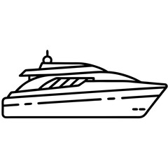 Luxury Yacht Outline Vector