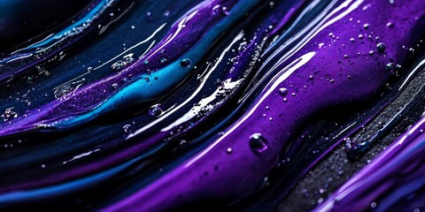 Vibrant Liquid Textures in Violet, Purple, and Blue