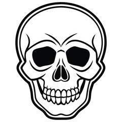 Obraz premium A white skull with black eyes, a spooky design