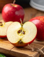 apples on the table, sliced
