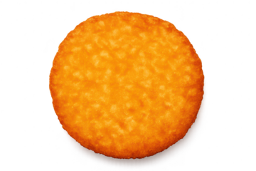 Freshly fried golden hash brown patty isolated on transparent background