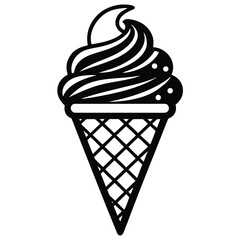 An ice cream cone with a swirl of ice cream