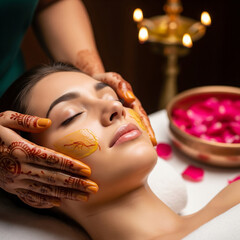 Ayurvedic Facial Treatment with Herbal Paste