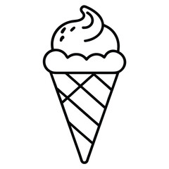 Simple ice cream cone illustration, a sweet treat