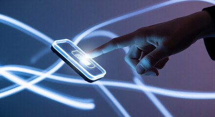 Fingerprint authentication device floating in digital space and image of finger biometric authentication security