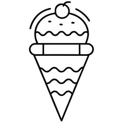 Ice cream cone with cherry on top