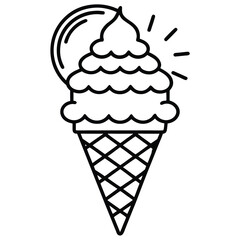 Ice cream cone with a scoop and a bubble
