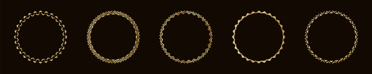 Set of elegant african tribal circular frames, perfect for decorative art and design projects.