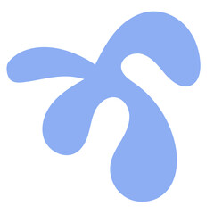 Abstract Blue Organic Shape Splatter Fluid Blob.