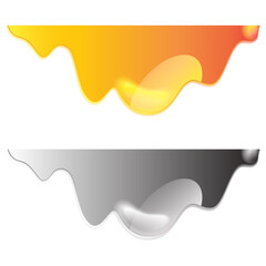 Yellow and Silver Dripping Paint Design