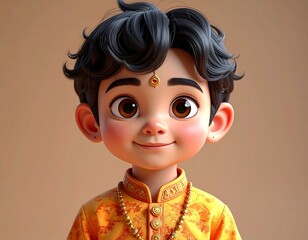 Cute boy in traditional outfit