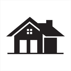 Beautiful house silhouette for construction and real estate