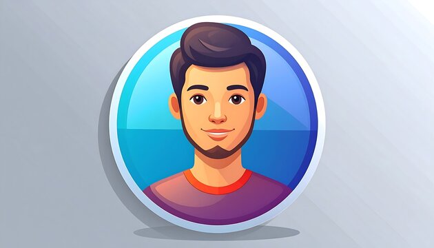 Cartoon man profile, stylized
