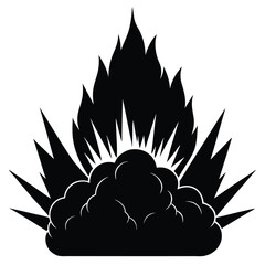 Silhouette of a massive explosion with sharp spikes