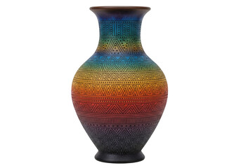 Colorful vase isolated on transparent background isolated on transparent background