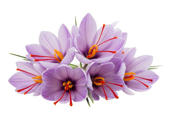 Saffron flowers isolated on transparent background isolated on transparent background
