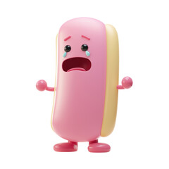 Crying Hot Dog Mascot 3d Illustration