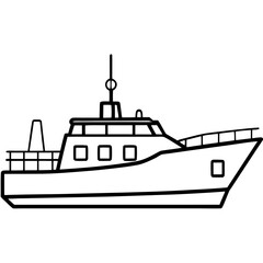 Fototapeta premium Military Patrol Boat Line Vector