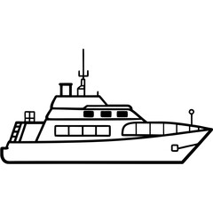 Fototapeta premium Military Patrol Boat Line Vector