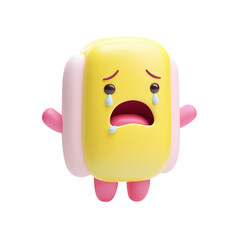 Sad Hotdog Character Minimal 3d