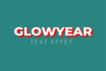 Glowyear Text Effect Bold Typography with 3D Shadow