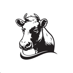black and white cow