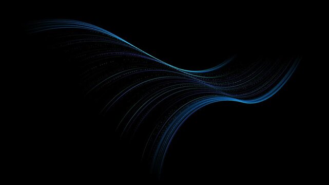Colorful Digital Light Lines Vortex Effect on Black Background