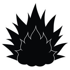 Black and white fire illustration