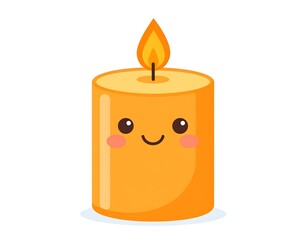 Cute cartoon candle with a happy face