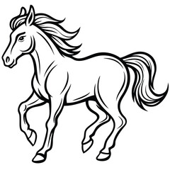 Illustration of a horse, running gracefully