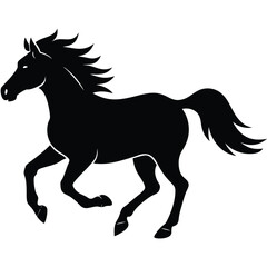 Silhouette of a horse running, showcasing its power and elegance in motion